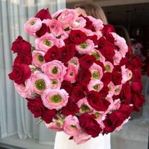 basket of red roses – scarlet affair