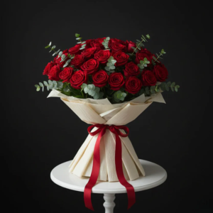 A bouquet of 51 Orange Peony Tulips