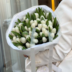 Bouquet of White Tulips Pure Moment