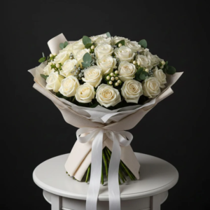 Eternal Purity White Rose Bouquet