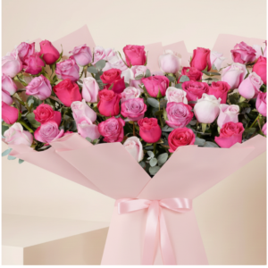 Pink Romantic Rose - Hatbox